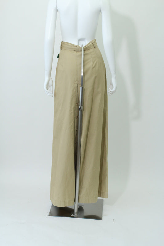 ベルト付きツイルワイドパンツ(ベージュ)